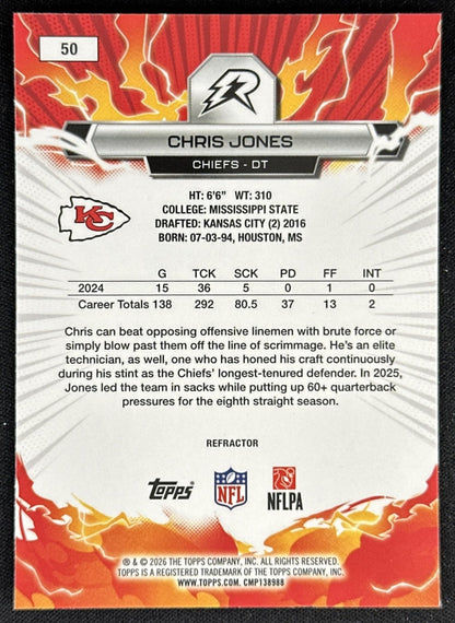Chris Jones 2025 Topps Resurgence Refractor Chiefs