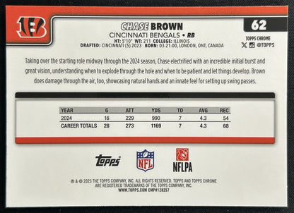 Chase Brown 2025 Topps Chrome Bengals