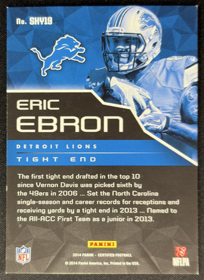 Eric Ebron 2014 Panini Certified Sky's the Limit Blue /99 Lions