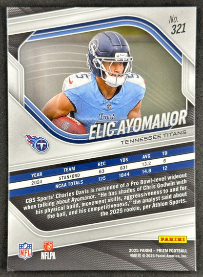 Elic Ayomanor 2025 Prizm Titans Sports Trading Cards