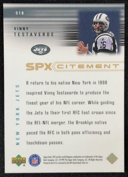 Vinny Testaverde 1999 SPx SPxcitement Jets