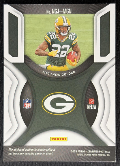 Matthew Golden 2025 Certified New Generation Jerseys Mirror Pink /299 Packers Back