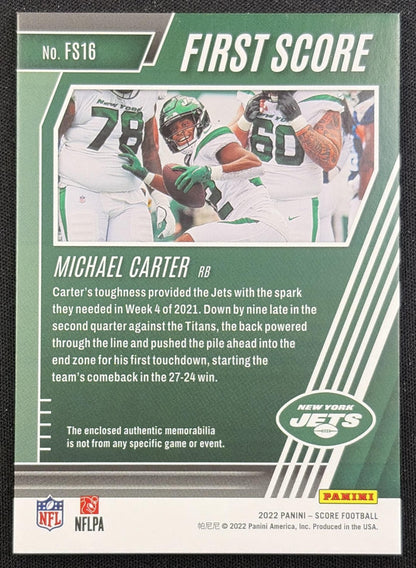 Michael Carter 2022 Panini Score First Jets