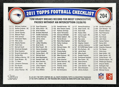 Tom Brady 2011 Topps Record Breaker Patriots