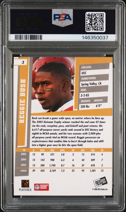 Reggie Bush 2006 Press Pass PSA 9 Trojans back
