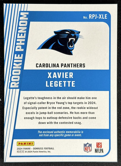 Xavier Legette 2024 Panini Donruss Rookie Phenom Jerseys Panthers