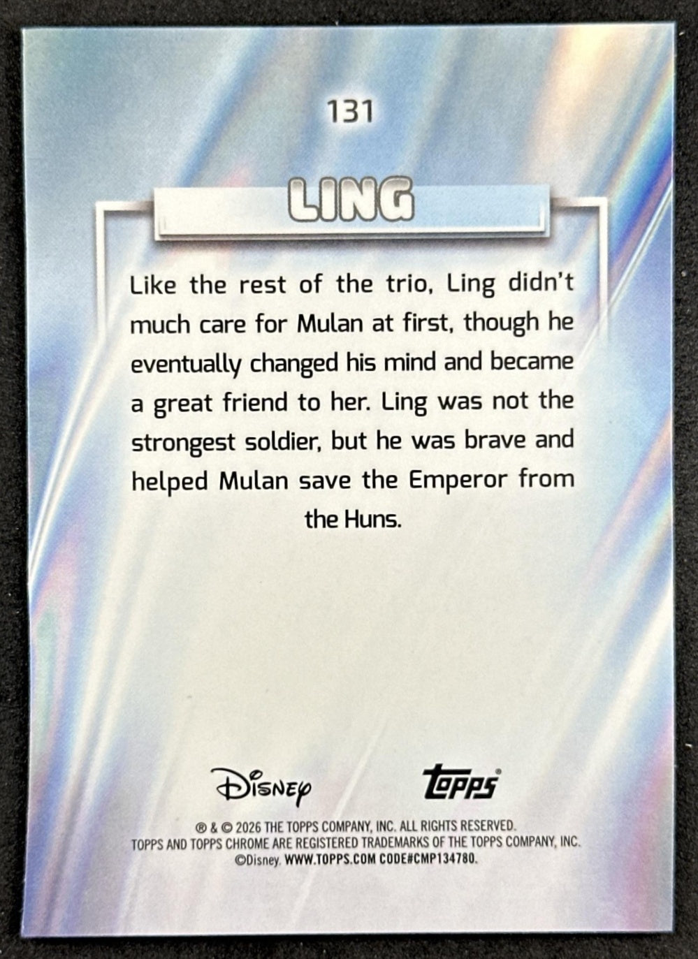 Ling 2026 Topps Chrome Disney Mulan Non-Sport Trading Cards