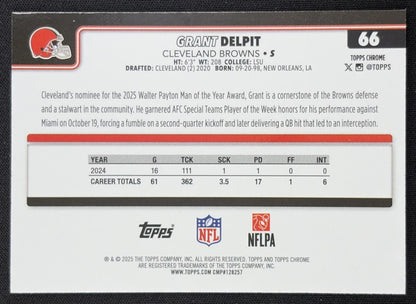 Grant Delpit 2025 Topps Chrome Teal Refractor /299 Browns