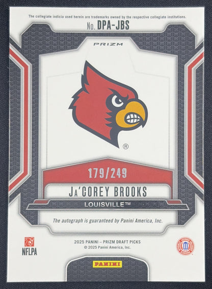 Ja'Corey Brooks 2025 Panini Prizm Draft Picks Auto Blue /249 Cardinals