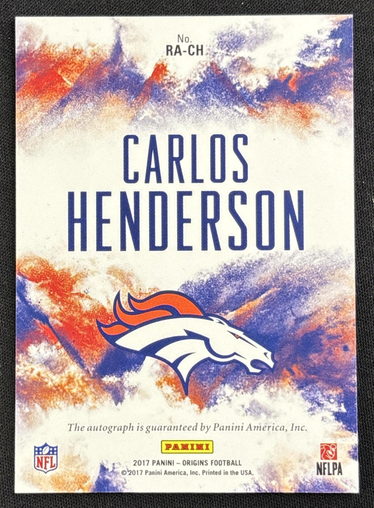 Carlos Henderson 2017 Panini Origins Rookie Auto Broncos
