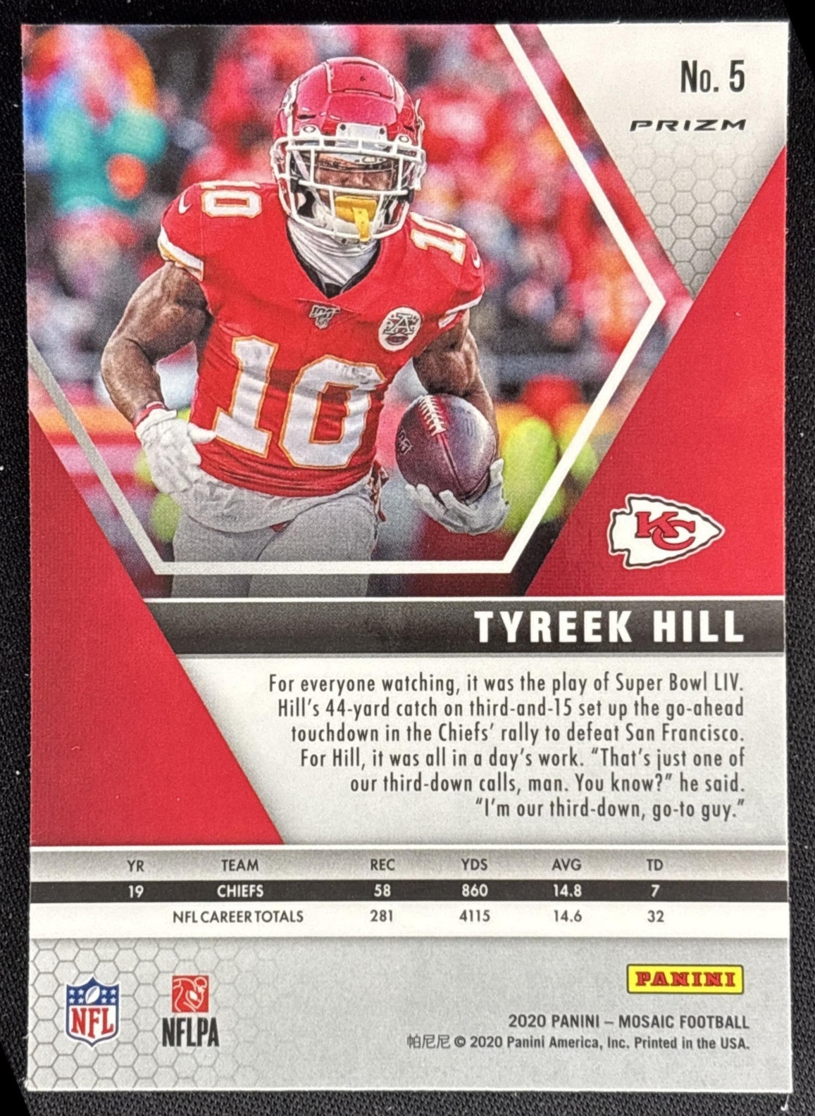 Tyreek Hill 2020 Panini Mosaic Prizm Camo Pink Chiefs Sports Trading Cards