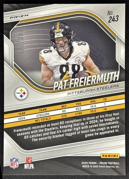 Pat Freiermuth 2025 Panini Prizm Orange /249 Steelers Sports Trading Card