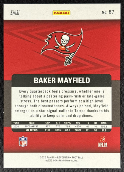 Baker Mayfield 2025 Panini Revolution Red Swirl Buccaneers Sports Trading Cards