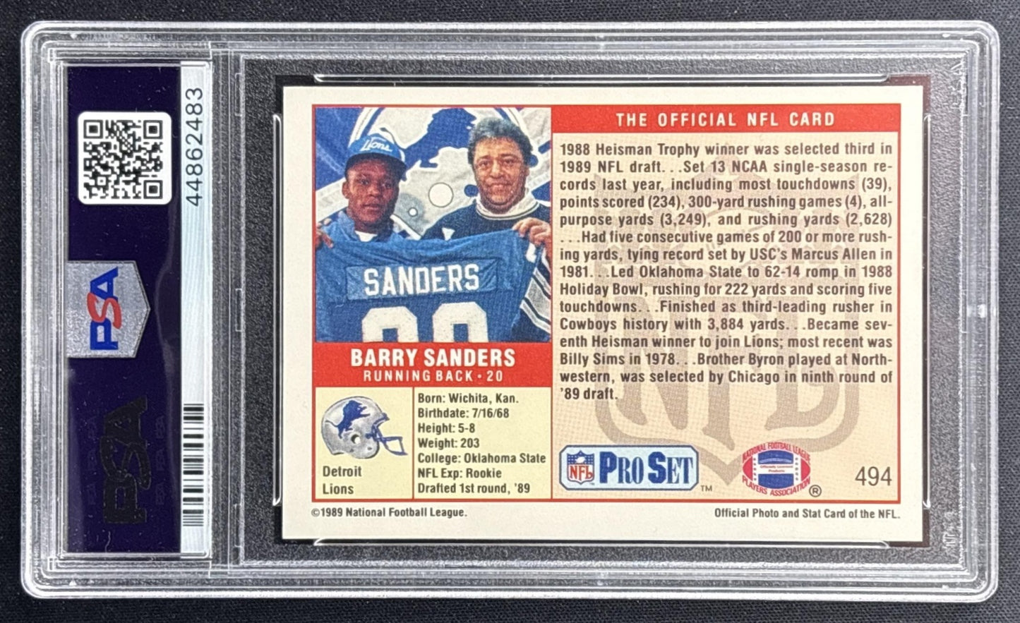 Barry Sanders 1989 Pro Set PSA 9 Lions