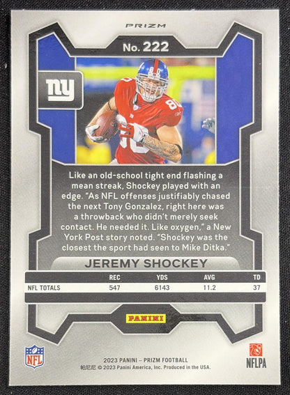 Jeremy Shockey 2023 Panini Prizm Purple Pulsar Giants Sports Trading Card