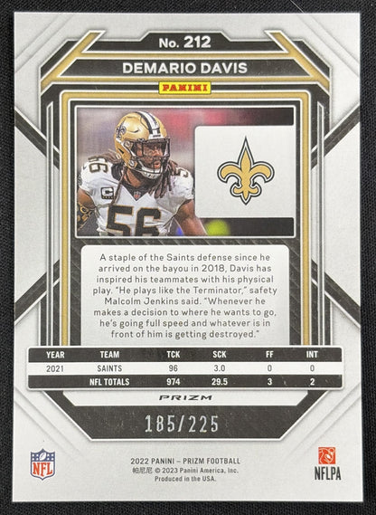 Demario Davis 2022 Panini Prizm Purple Ice /225 Saints