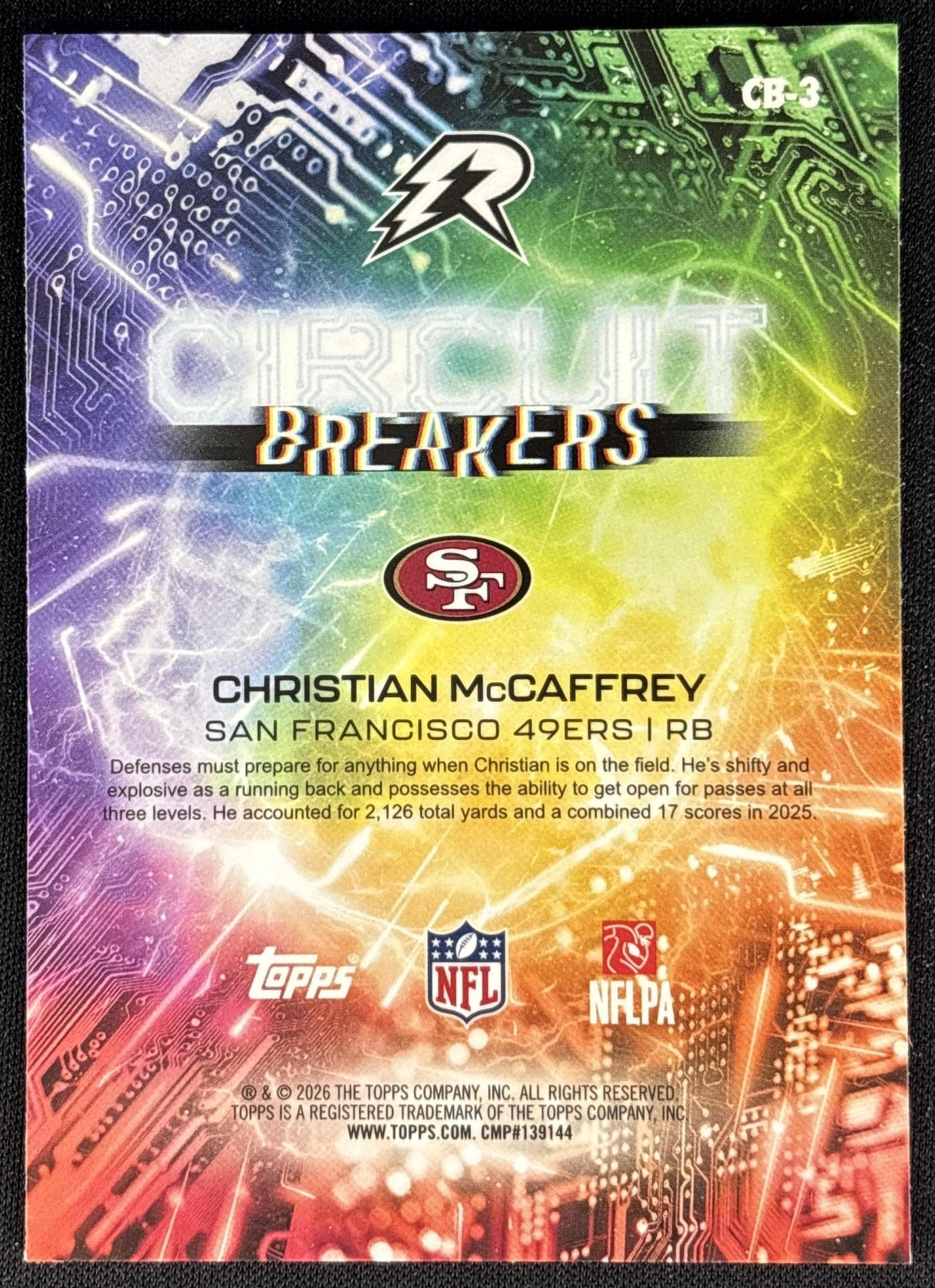 Christian McCaffrey 2025 Topps Resurgence Circuit Breakers 49ers