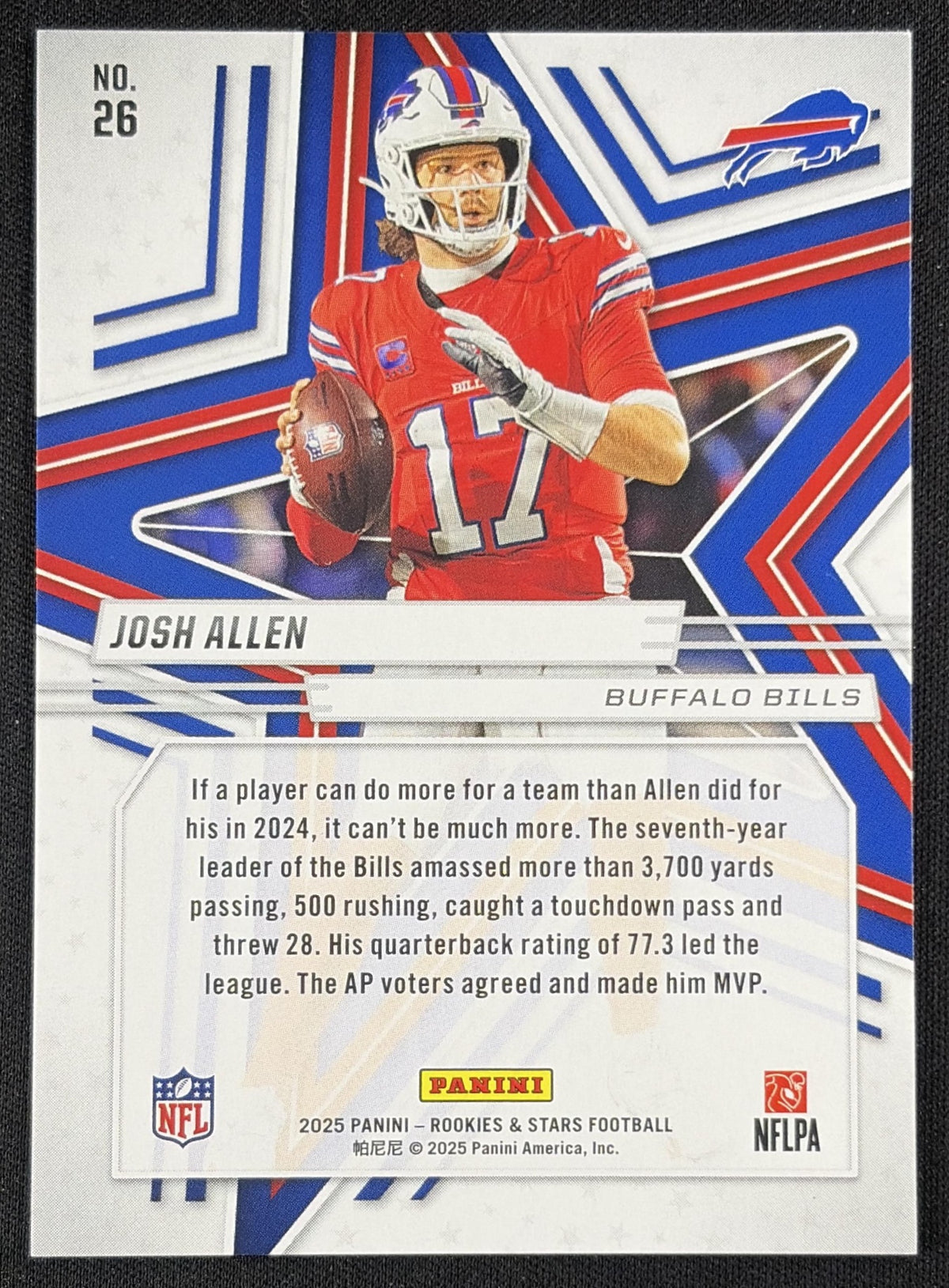 Josh Allen 2025 Panini Rookies & Stars Red Bills