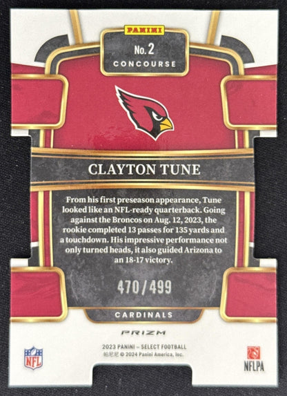 Clayton Tune 2023 Panini Select Orange Die-Cut /499 Cardinals Sports Trading Card