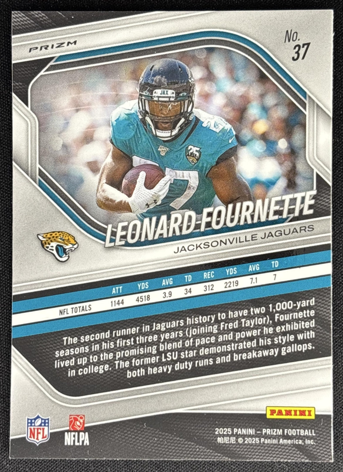 Leonard Fournette 2025 Panini Prizm Neon Green Pulsar Jaguars Sports Trading Card