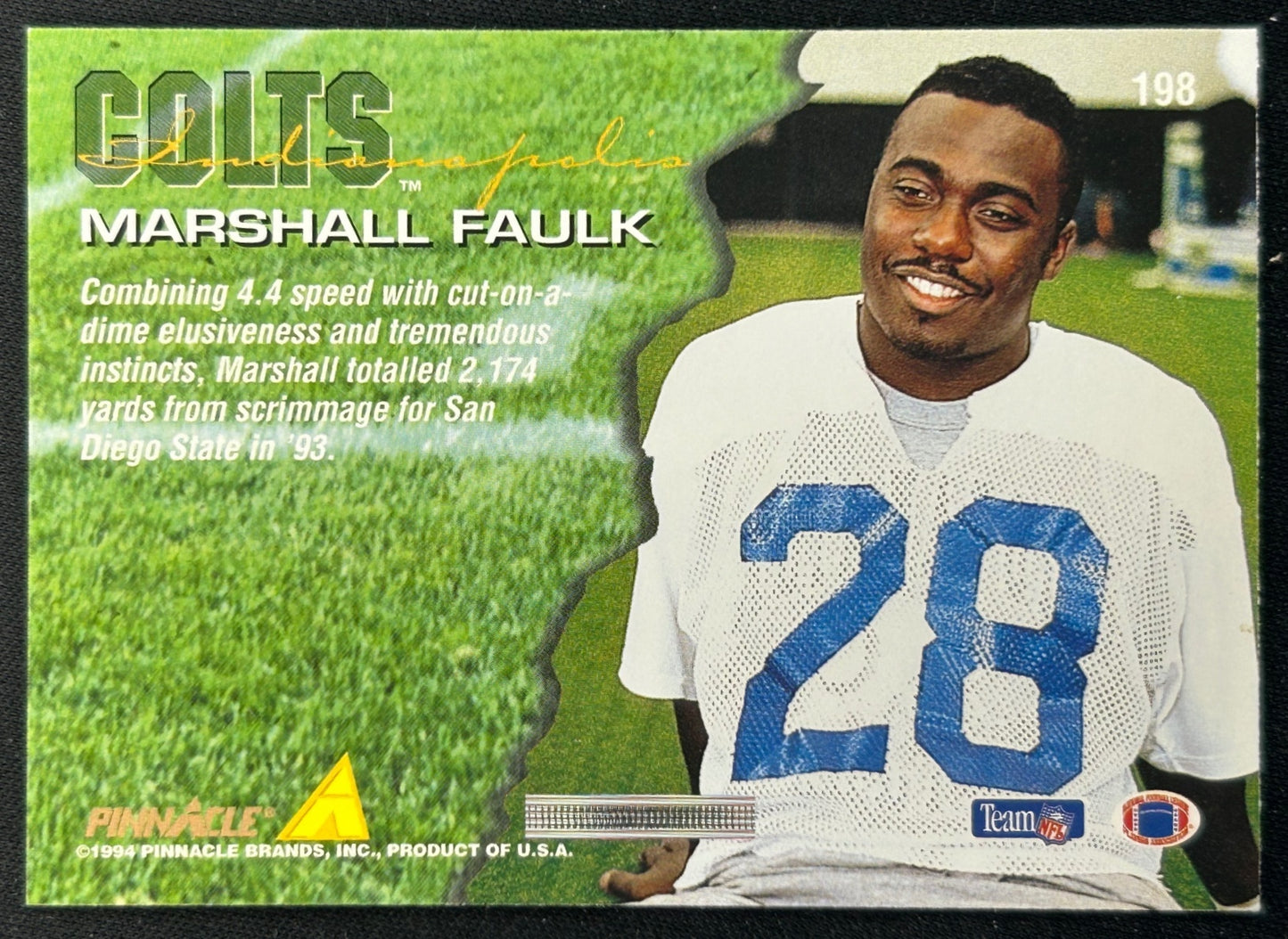 Marshall Faulk 1994 Trophy Collection Colts Sports Trading Cards