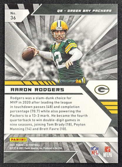 Aaron Rodgers 2021 Panini XR X Packers - back