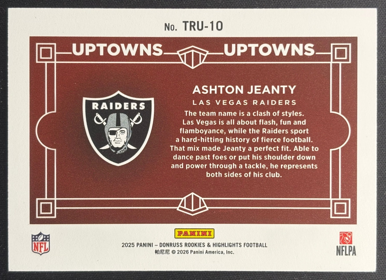 Ashton Jeanty 2025 Donruss Rookies & Highlights Uptown Horizontal Green Raiders Sports Trading Cards