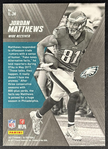 Jordan Matthews 2017 Panini XR Illustrious /99 Eagles back
