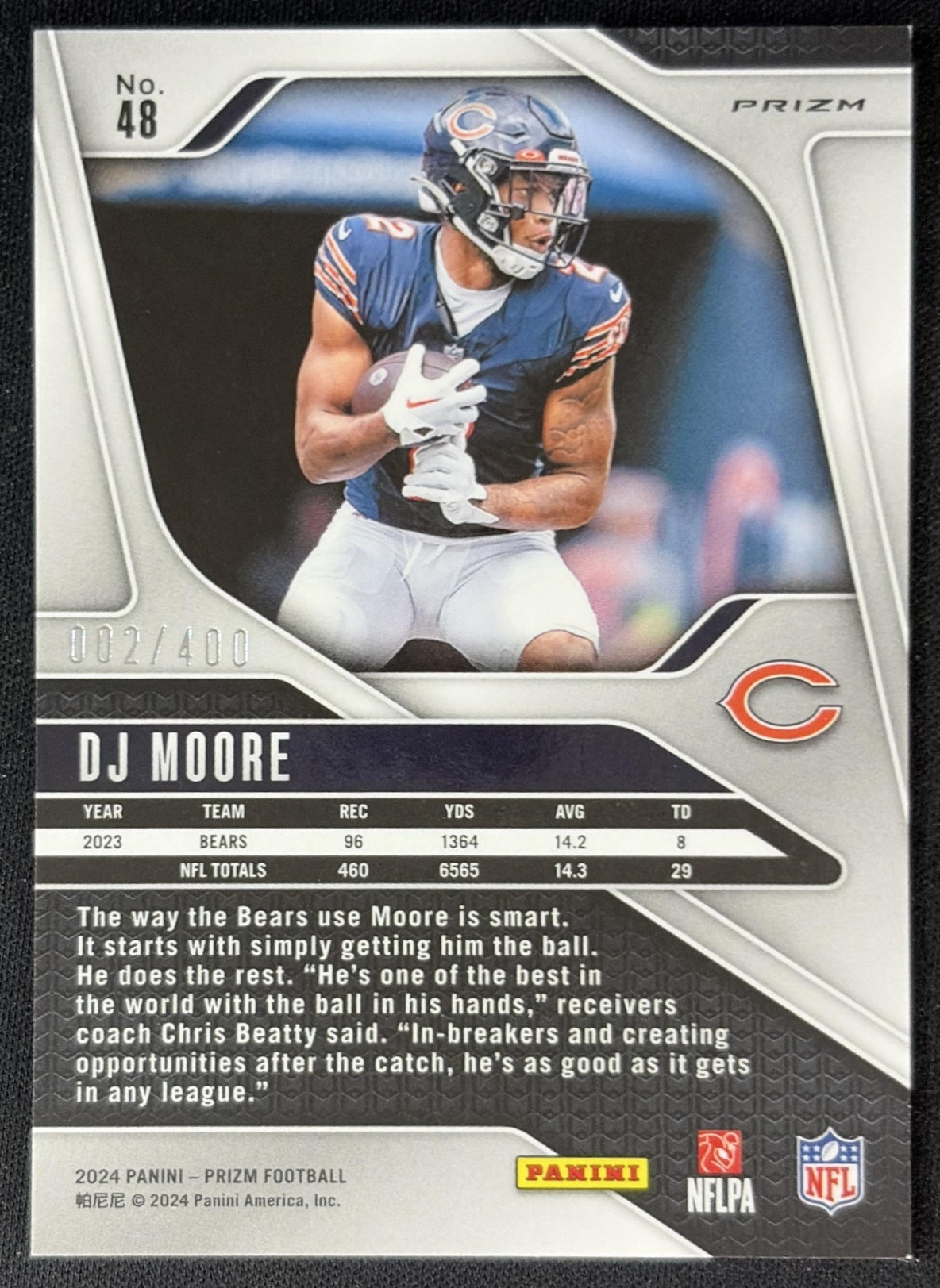 DJ Moore 2024 Panini Prizm Pandora /400 Bears