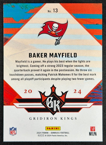 Baker Mayfield 2024 Donruss Gridiron Kings Buccaneers Sports Trading Card