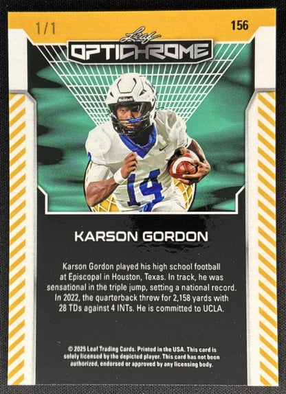 Karson Gordon 2025 Leaf Optichrome Lava 1/1