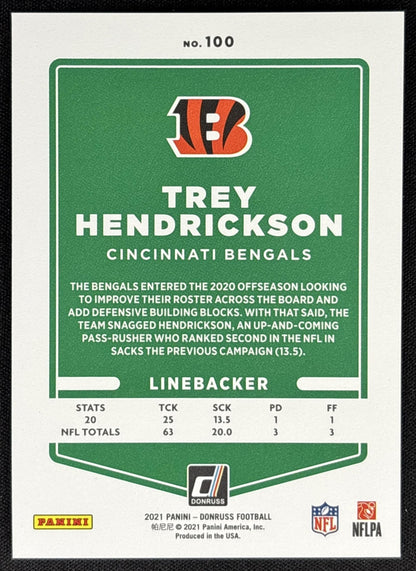 Trey Hendrickson 2021 Panini Donruss Press Proof Premium Bengals