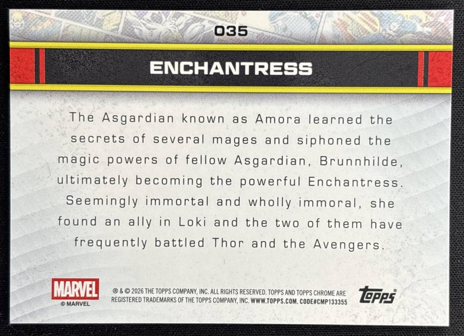 Enchantress 2026 Topps Chrome Marvel Comics