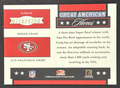 Roger Craig 2005 Leaf Rookies & Stars Great American Heroes Red /1250 49ers
