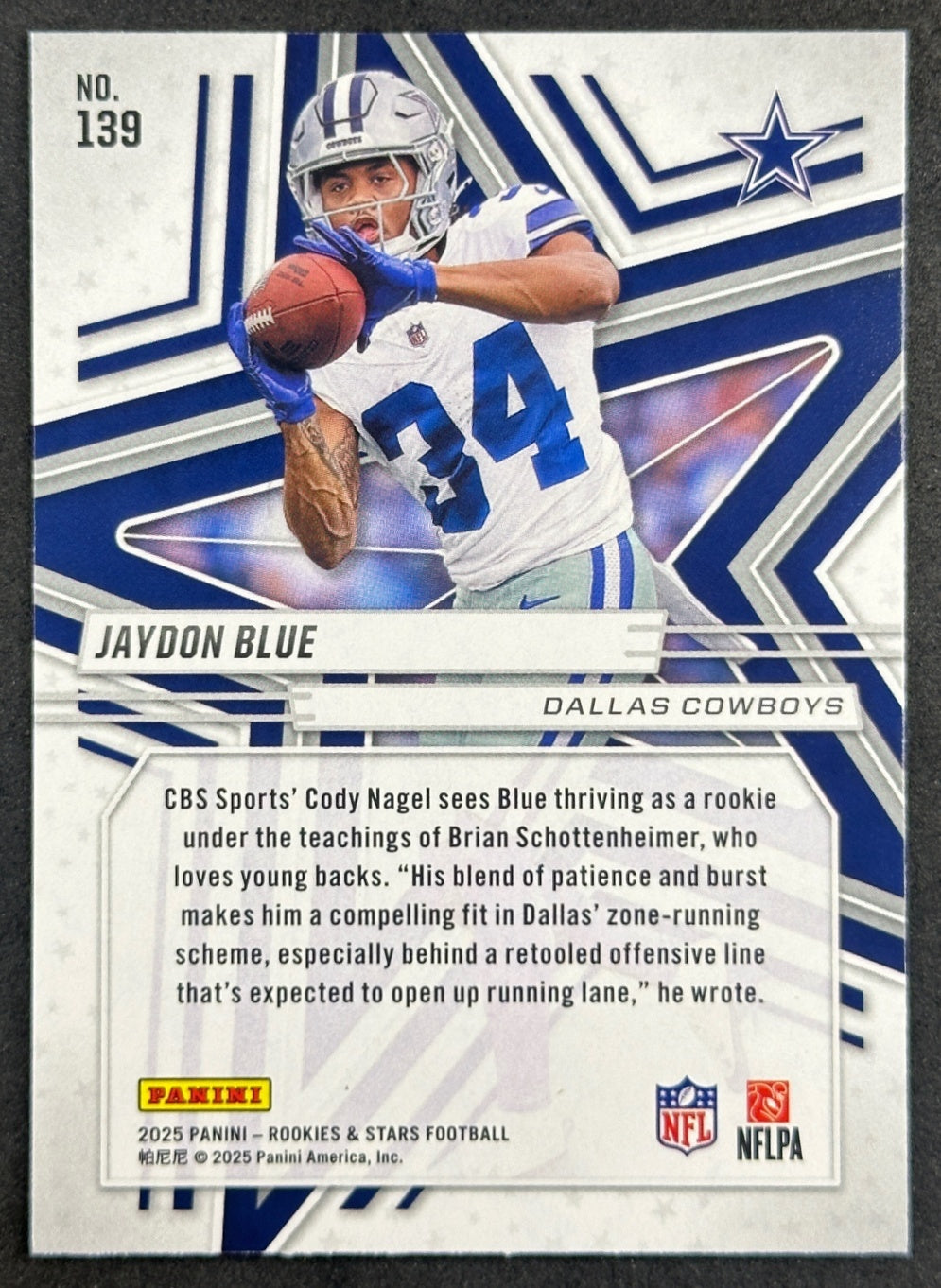 Jaydon Blue 2025 Panini Rookies & Stars Cowboys Football