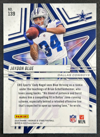 Jaydon Blue 2025 Panini Rookies & Stars Cowboys Football