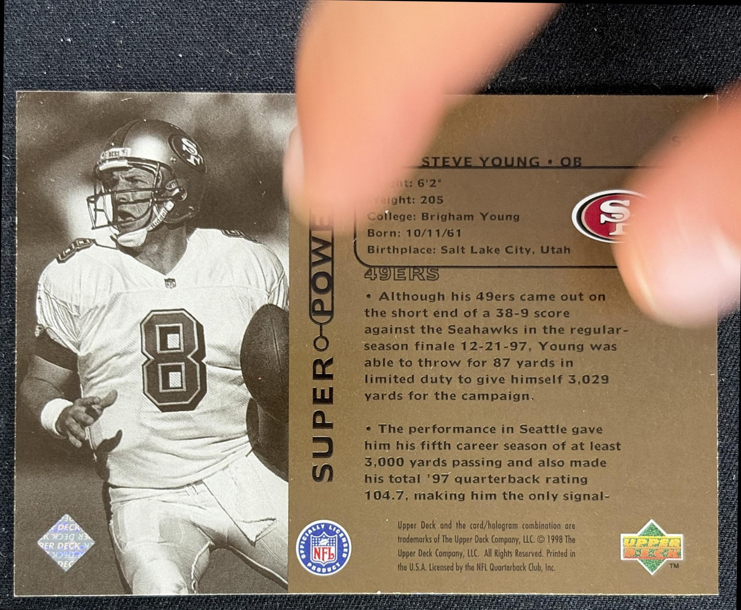 Steve Young 1998 Upper Deck Super Powers 49ers