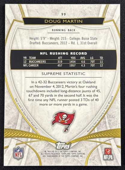 Doug Martin 2013 Topps Supreme /170 Buccaneers