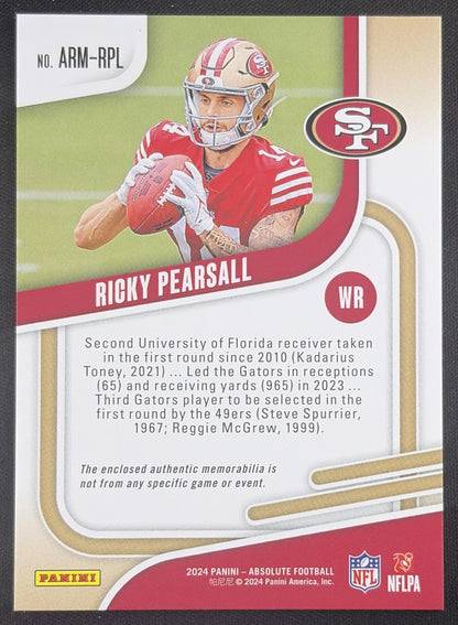 Ricky Pearsall 2024 Panini Absolute Rookie Materials 49ers