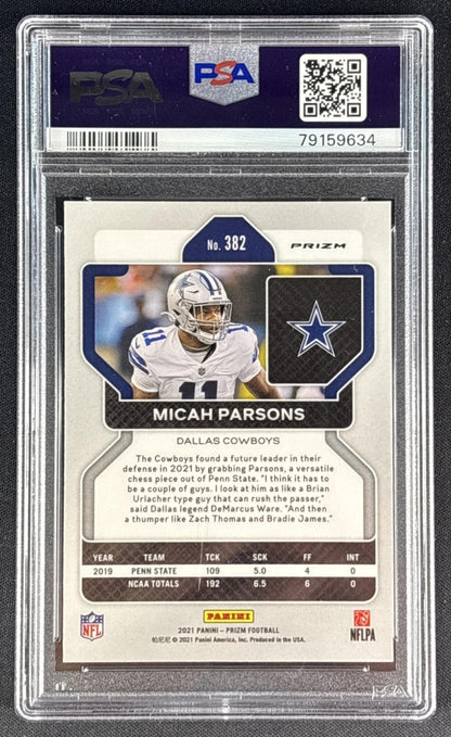 Micah Parsons 2021 Panini Prizm Lazer PSA 9