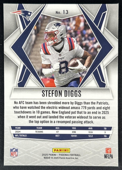 Stefon Diggs 2025 Panini Phoenix Red Winter Prizm /399 Patriots Back