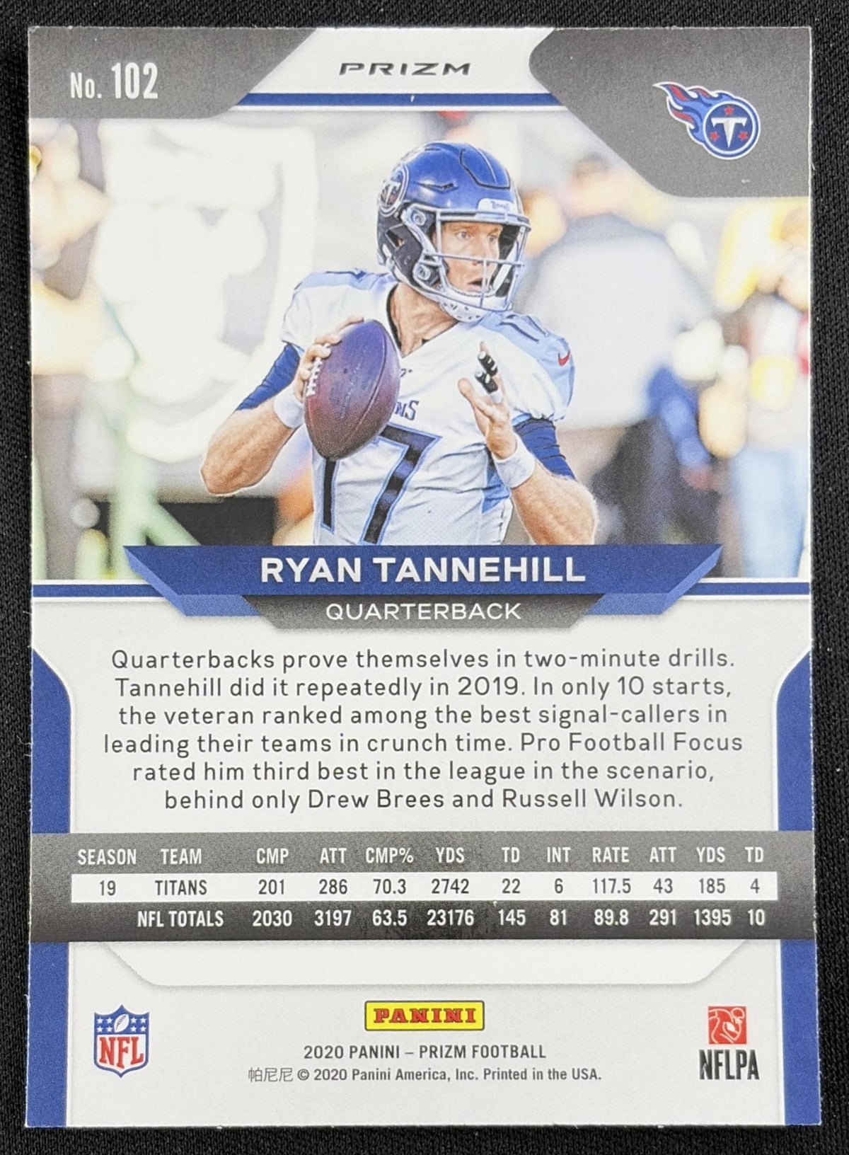 Ryan Tannehill 2020 Panini Prizm Red Ice Titans Sports Trading Card