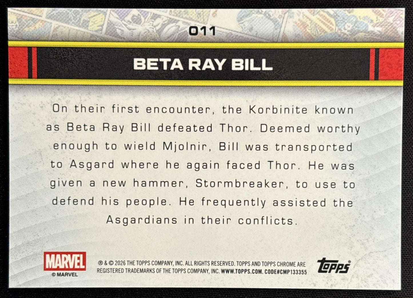 Beta Ray Bill 2026 Topps Chrome Marvel Comics