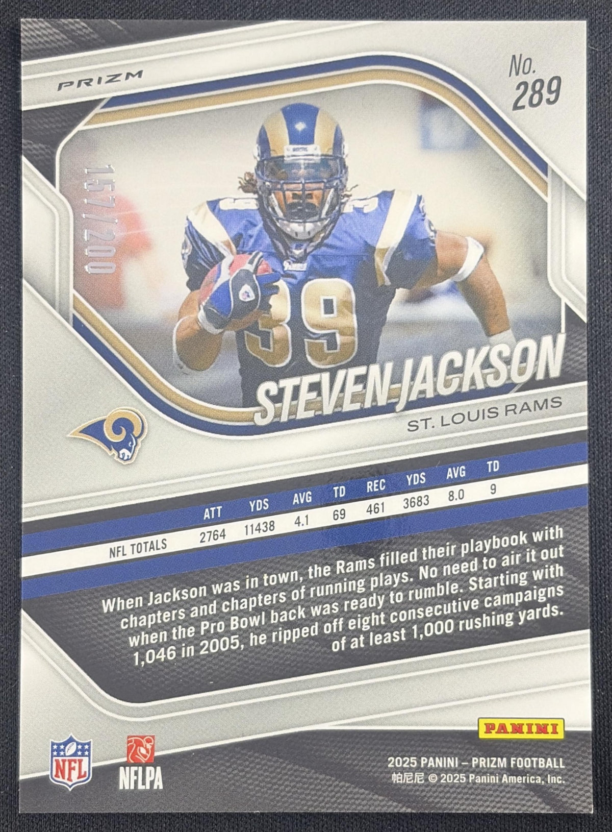 Steven Jackson 2025 Panini Prizm Hyper /200 Rams