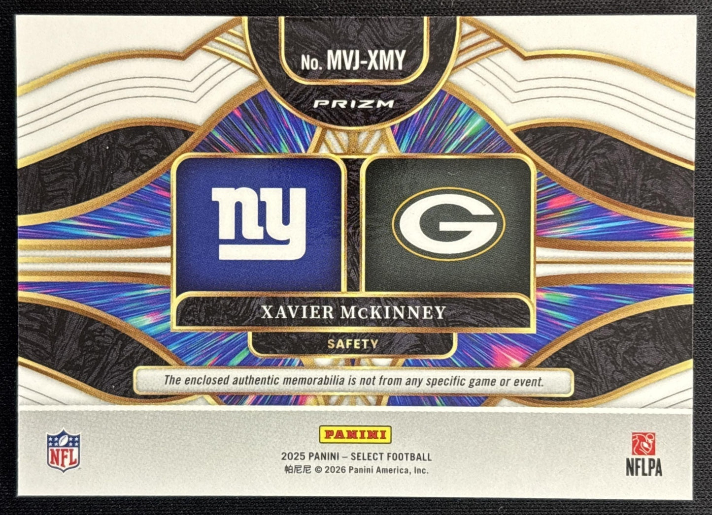 Xavier McKinney 2025 Panini Select Multiverse Jerseys Red Prizm Giants Packers