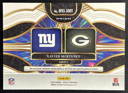 Xavier McKinney 2025 Panini Select Multiverse Jerseys Red Prizm Giants Packers
