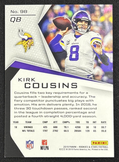 Kirk Cousins 2019 Panini Rookies & Stars True Blue /49 Vikings