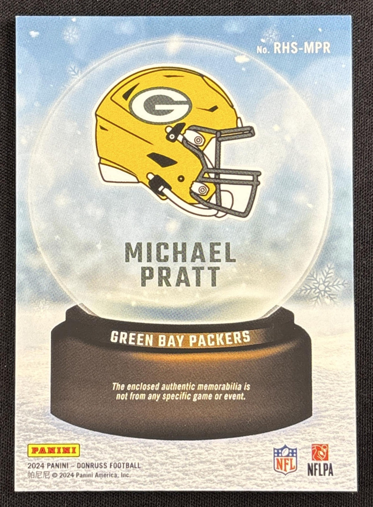 Michael Pratt 2024 Panini Donruss Rookie Holiday Sweater Packers #1
