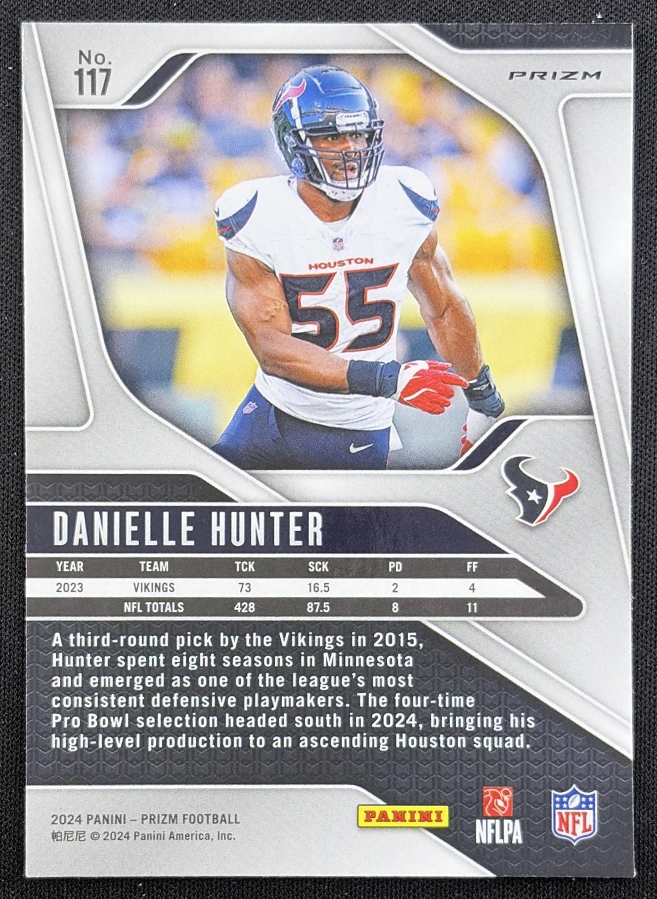 Danielle Hunter 2024 Panini Prizm Green Wave Texans back