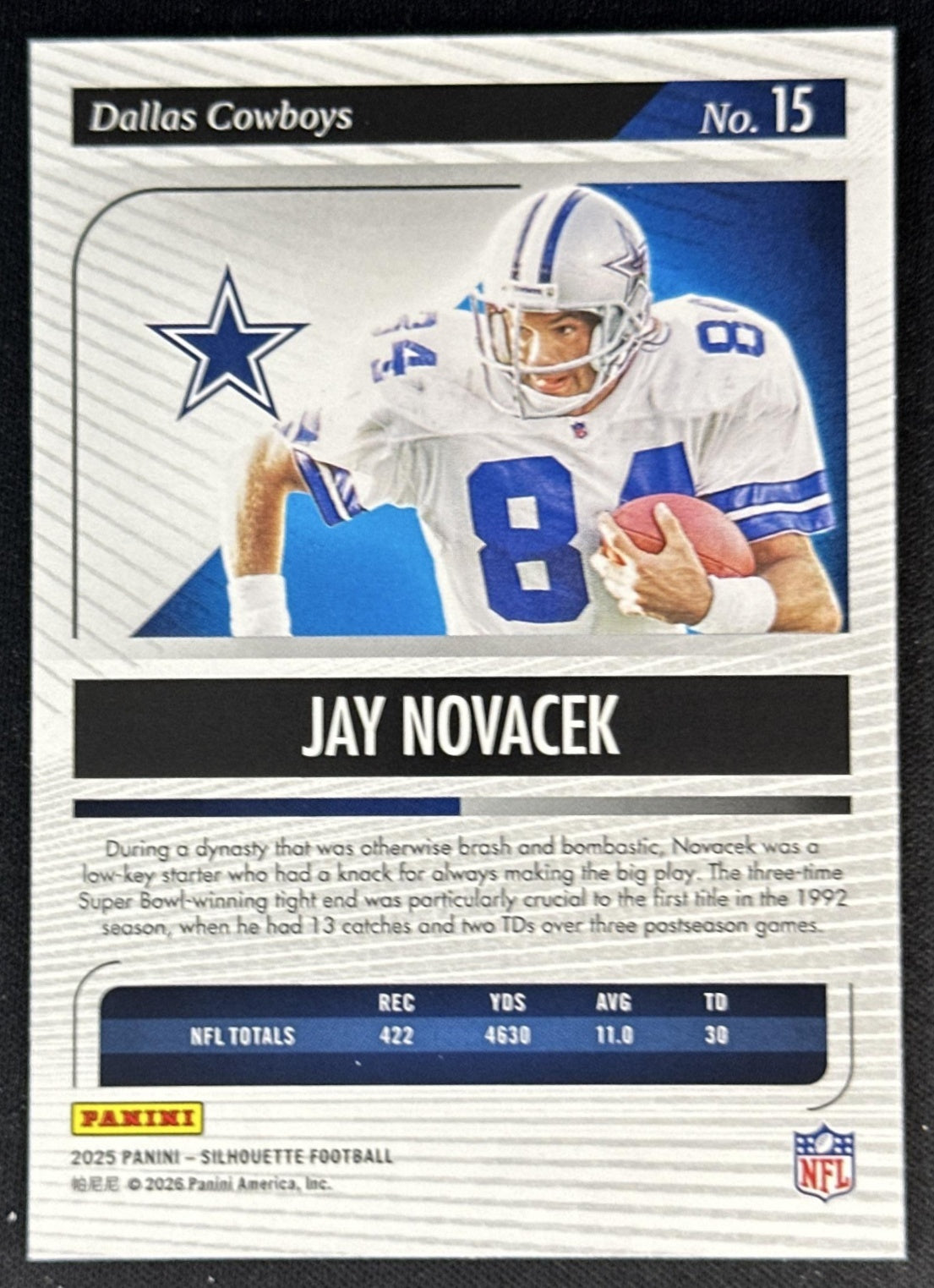 Jay Novacek 2025 Panini Silhouette Cowboys